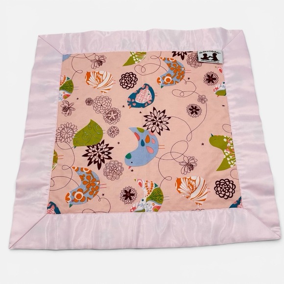 Pat a Cake Baby Other - The Pat A Cake Baby Lovey Security Blanket Pink Plush Minky Dot Satin